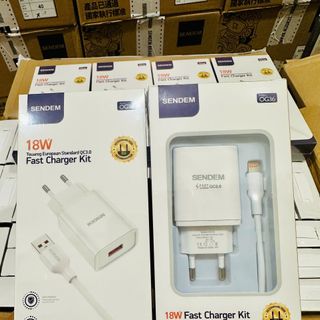Bộ sạc nhanh Sendem OG36 QC3.0 18W chuẩn Châu Âu Chân IPhone (Có VAT)