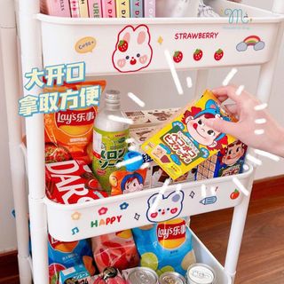 KỆ XE ĐẨY 3 TẦNG ĐA NĂNG HỌA TIẾT