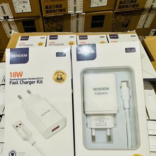Bộ sạc nhanh Sendem OG36 QC3.0 18W chuẩn Châu Âu Chân TypeC (Có VAT)
