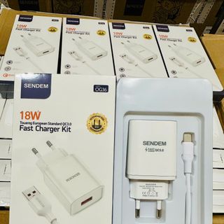 Bộ sạc nhanh Sendem OG36 QC3.0 18W chuẩn Châu Âu Chân TypeC (Có VAT)