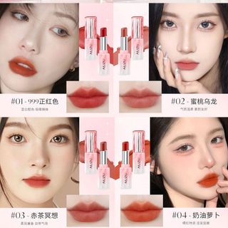 Son thỏi AUZU Soft Light Lì mịn, bám màu lâu trôi, lên màu chuẩn (3.5g, 4 màu #01 Đỏ chuẩn, #02 Hồng đào, #03 Đỏ trà, #04 Cam sữa).