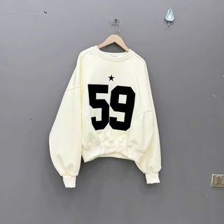 Áo SWEATER thêu nổi số 32 và 59 chất nỉ bông form rộng Freesize 70kg