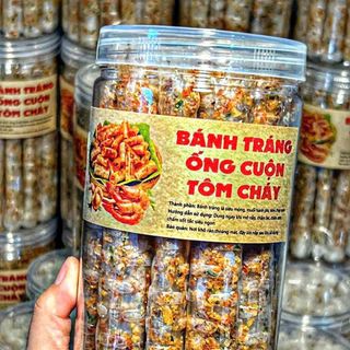 BÁNH TRÁNG ỐNG RUỐC TÔM HÀNH CHÁY TỎI – FULL TOPPING 200GR - WINNIE HOUSE