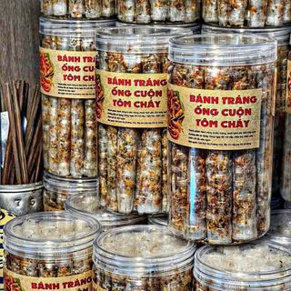 BÁNH TRÁNG ỐNG RUỐC TÔM HÀNH CHÁY TỎI – FULL TOPPING 200GR - WINNIE HOUSE