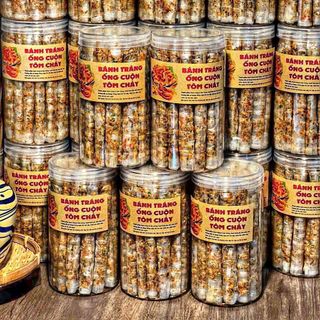 BÁNH TRÁNG ỐNG RUỐC TÔM HÀNH CHÁY TỎI – FULL TOPPING 200GR - WINNIE HOUSE