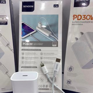 Bộ sạc nhanh Sendem C30 PD30W Chân IPhone (Có VAT)