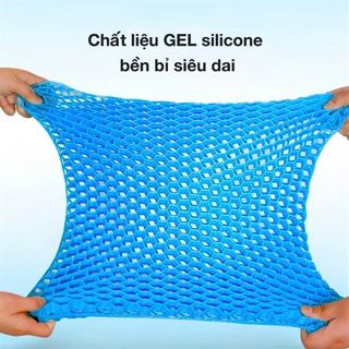 Đệm ngồi silicon 2 lớp màu xanh thoáng khí giảm đau mỏi ( ~1000g )