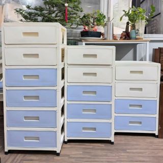 Tủ Nhựa Xanh Trắng 6 Tầng (Cái)