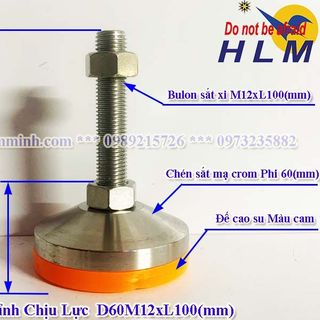 Chân tăng chỉnh D60M12xL100(mm) | Chân tăng chỉnh chịu lực | Chân tăng chỉnh
