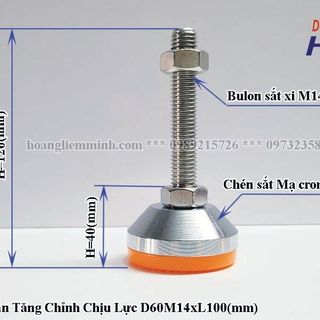 Chân tăng chỉnh chịu lực D60M14xL100(mm) | Chân tăng chỉnh chịu lực | Chân tăng chỉnh