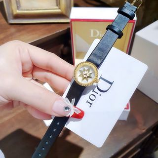 ĐỒNG HỔ NỮ CAO CẤP DIOD  DÂY DA MẶT NGÔI SAO XANH VÀ ĐEN