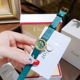 ĐỒNG HỔ NỮ CAO CẤP DIOD  DÂY DA MẶT NGÔI SAO XANH VÀ ĐEN