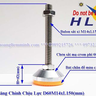 Chân tăng chỉnh chịu lực D60M14xL150(mm) | Chân tăng chỉnh chịu lực | Chân tăng chỉnh