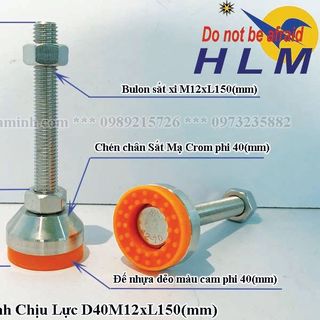 Chân tăng chỉnh chịu lực D40M12xL150(mm) | Chân tăng chỉnh chịu lực | Chân tăng chỉnh