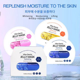 Hộp 10 Miếng Mặt Nạ Vita Genic Jelly Mask Goddess of beauty Hàn Quốc – Dưỡng Trắng, Cấp Ẩm, Se Khít Lỗ Chân Lông & Làm Sáng Da