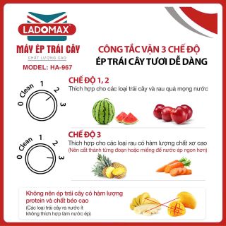 Máy ép li tâm 1180W Ladomax HA-967 dùng cho quán - Bảo hành 12 tháng