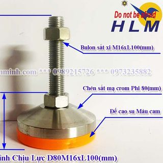 Chân tăng chỉnh chịu lực D80M16xL100(mm) | Chân tăng chỉnh chịu lực | Chân tăng chỉnh