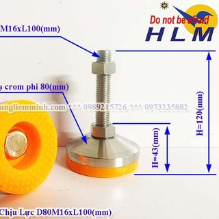 Chân tăng chỉnh chịu lực D80M16xL100(mm) | Chân tăng chỉnh chịu lực | Chân tăng chỉnh