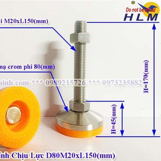 Chân tăng chỉnh chịu lực D80M20xL150(mm) | Chân tăng chỉnh chịu lực | Chân tăng chỉnh