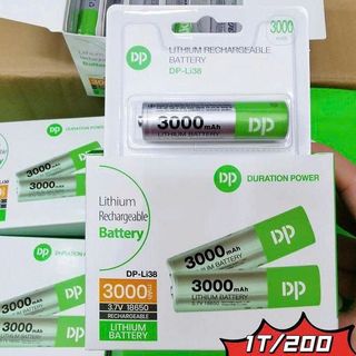 PIN SẠC 3.7V 18650 ĐẦU NHỌN 3000MAH DP LI38