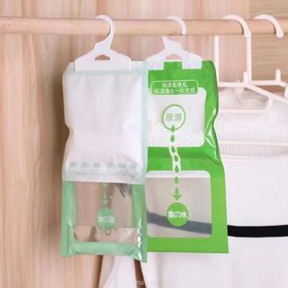 Túi hút ẩm gói hút ẩm 2 ngăn chống ẩm chống mốc có móc treo đa năng siêu hút ẩm cực tốt - HL060