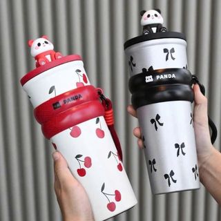 BÌNH GIỮ NHIỆT INOX 700ML CÓ DÂY ĐEO PANDA