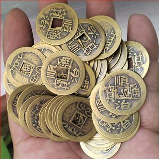 Đồng xu tiền xu size trung loại to dày phong thủy