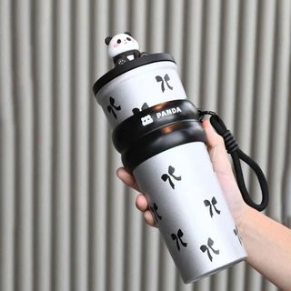 BÌNH GIỮ NHIỆT INOX 700ML CÓ DÂY ĐEO PANDA