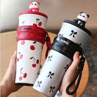 BÌNH GIỮ NHIỆT INOX 700ML CÓ DÂY ĐEO PANDA