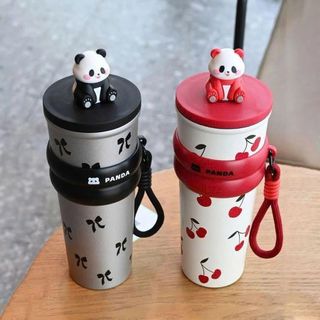 BÌNH GIỮ NHIỆT INOX 700ML CÓ DÂY ĐEO PANDA