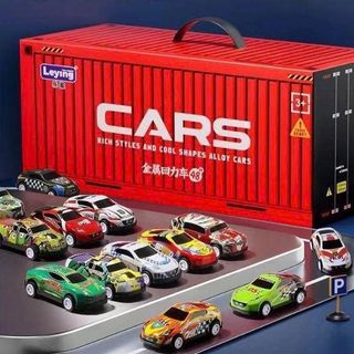 HỘP 48 XE Ô TÔ ĐỒ CHƠI HÌNH CONTAINER CHO BÉ