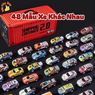 HỘP 48 XE Ô TÔ ĐỒ CHƠI HÌNH CONTAINER CHO BÉ