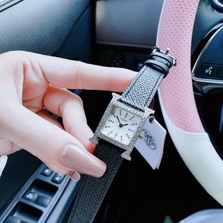 ĐỒNG HỒ NỮ CAO CẤP HERME DA MẶT TIA VIỀN ĐÁ BẠC