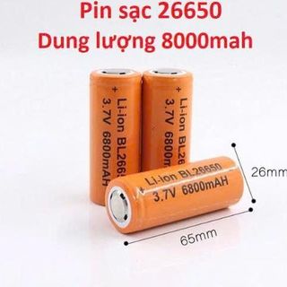 PIN SẠC 26650 3.7V DUNG LƯỢNG CAO 8000MAH