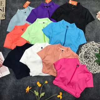 Áo croptop hai lớp chất liệu 2 da