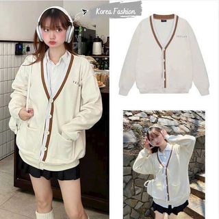 Áo Cardigan Teelab In Lụa Bo Dệt Basic Chất Nỉ Dày Dặn Form Rộng