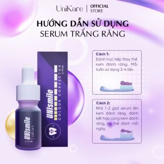 Serum Trắng Răng Unismile, Hỗ Trợ Cải Thiện Vết Ố Vàng Răng, Làm Sạch Mảng Bám Trên Răng Unikare 10ml