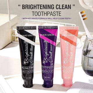 Kem Đánh Răng HAICUIER Brightening Clean 100g – Bạc Hà Muối Biển, Trà Thảo Mộc, Đào Trắng Ngọc Trai