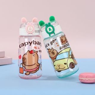 Bình nhựa CAPYBARA tai gấu 500ml (THÙNG 100C)