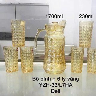 BỘ BÌNH THUỶ TINH VÀNG DELI KIM CƯƠNG YZH33 7LHA