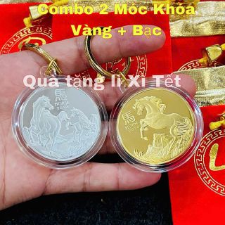 Móc Khóa Cặp Xu Hình Con Ngựa Úc Kỷ Niệm Tết 2026 Không Túi