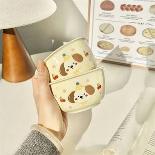 Set 4 Chi Tiết Bát Sứ Cún Cherry (Thùng 40 Bộ)