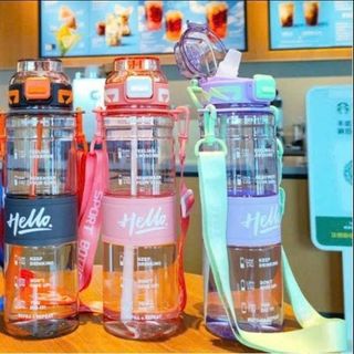 Bình Nhựa HELLO Có Dây Đeo 1000ml (THÙNG 60C)