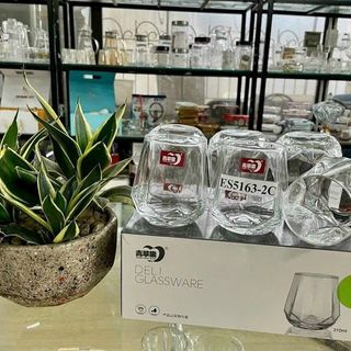 Cốc Thuỷ Tinh Góc Cạnh Trắng ES 5163-2C MM (THÙNG 12B)