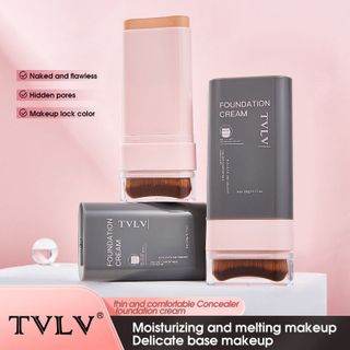 TVLV Foundation Cream – Kem nền dạng thỏi kèm cọ, 5 tone màu, che phủ khuyết điểm, mịn da, lâu trôi