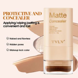 Kem Che Khuyết Điểm TVLV Matte Concealer Stick – Kèm Cọ Tán, Đa Tông Màu, Che Nếp Nhăn & Lỗ Chân Lông, Lâu Trôi