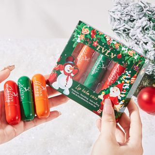 Set 3 Thỏi Son Dưỡng Môi TVLV Hương Mật Ong/Bơ/Cherry, Hộp Quà Giáng Sinh Dưỡng Ẩm Chống Nứt Nẻ Môi, Môi Mềm Mại Quyến Rũ