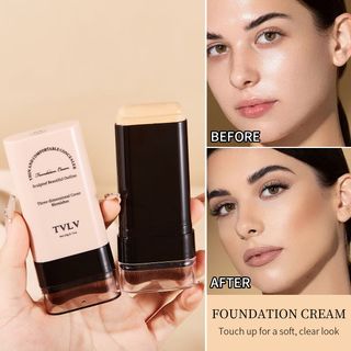 Kem Nền Dạng Thỏi TVLV Foundation Cream Che Khuyết Điểm Lâu Trôi, Kèm Cọ Tán Đa Năng, Tạo Lớp Nền Mỏng Mịn Tự Nhiên (20g)
