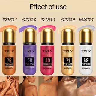 Dầu dưỡng da body TVLV Gilded Body Shimmer Oil – 5 mùi hương (Coconut Milk, Jasmine, Lavender, Caramel Macadamia, Vanilla) – Tạo hiệu ứng ánh nhũ toàn thâ