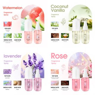 Nước Hoa Mini TVLV Fragrance Spray 50ml – 4 Mùi Hương Trái Cây & Thảo Mộc Tự Nhiên, Lưu Hương Lâu